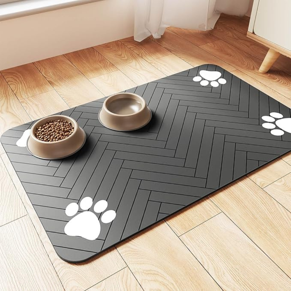 Waterproof Pet Feeding Mat, Non-Slip Silicone Dog Food Tray for Floors, Pet Mat for Food & Water Bowls, Wipe-able Floor Protector