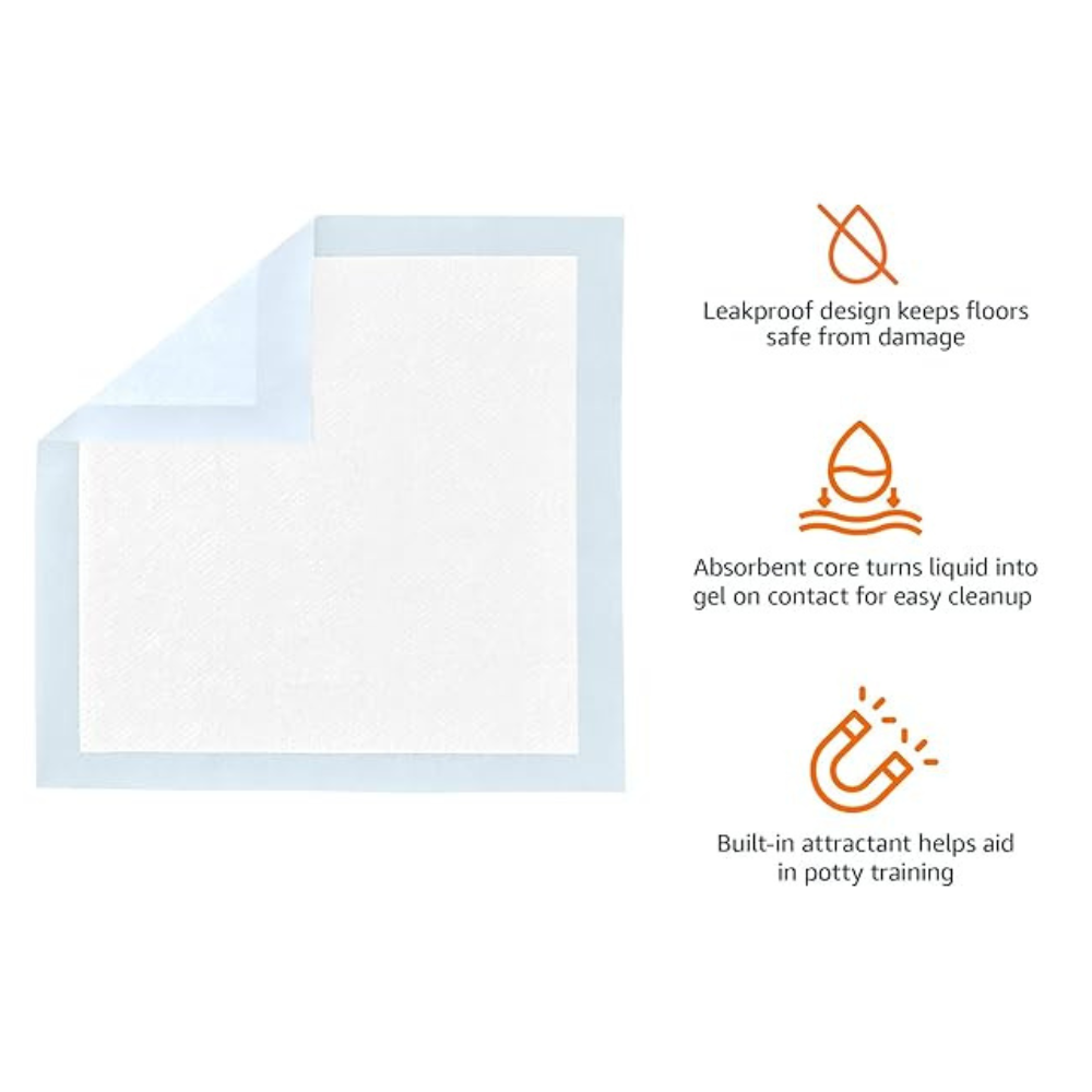 5-Layer Super Absorbent Dog & Puppy Pee Pads, Heavy Duty Pet Pee Pads with Leak-Proof Backing & Borders
