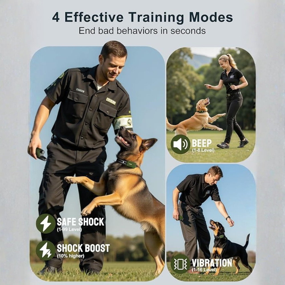 4500FT Ultra-Long Range Dog Training Collar with Remote, Waterproof Dog Shock Collar with 3 Modes (Beep, Vibrate, Shock) & LCD Display